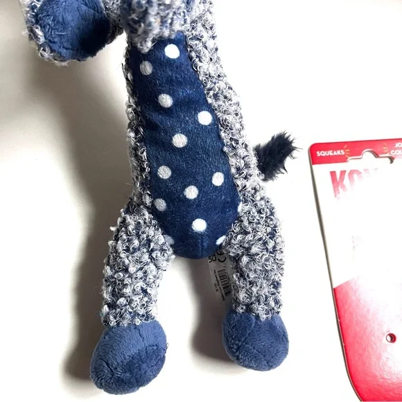 KONG Navy Plush Dog Toy with White Polka Dots NWT 1 foot long! - Picture 5 of 12
